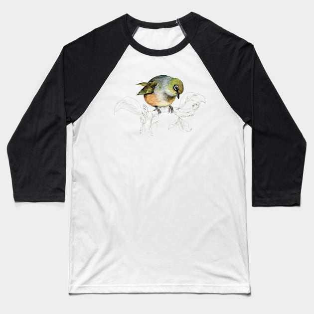 Sylvereye bird of New Zealand Baseball T-Shirt by EmilieGeant